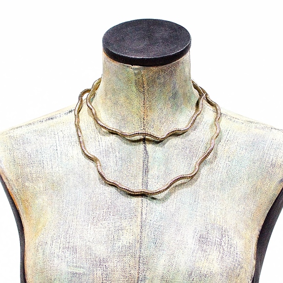 VTG 70's Metal Bendable Articulated Snake Necklace - Picture 2 of 2